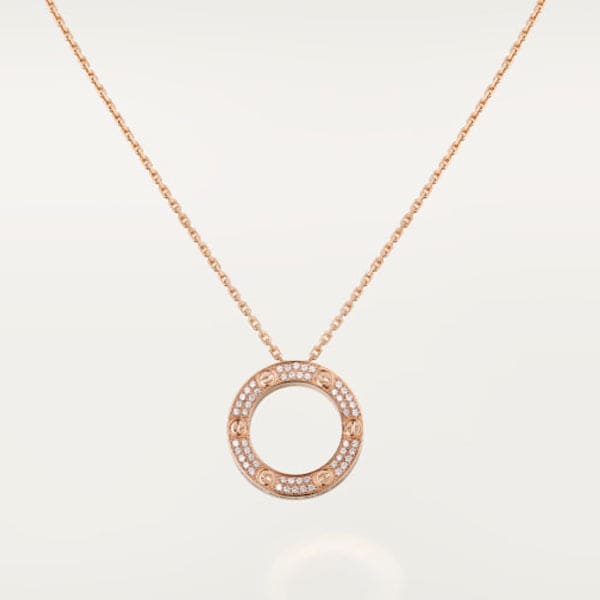 18K Cartier Love Diamond-Paved Necklace