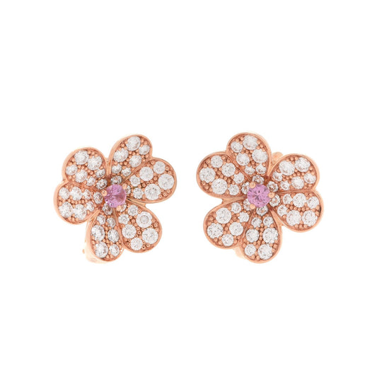 Boucles d'oreilles Frivole en saphir rose 18 carats