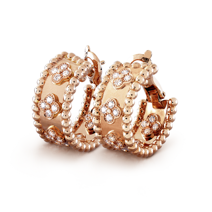 18k Van Cleef & Arpels Perlée Clovers Hoop Earrings