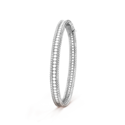 18K Van Cleef & Arpels Perlée Diamonds One Row Bracelet