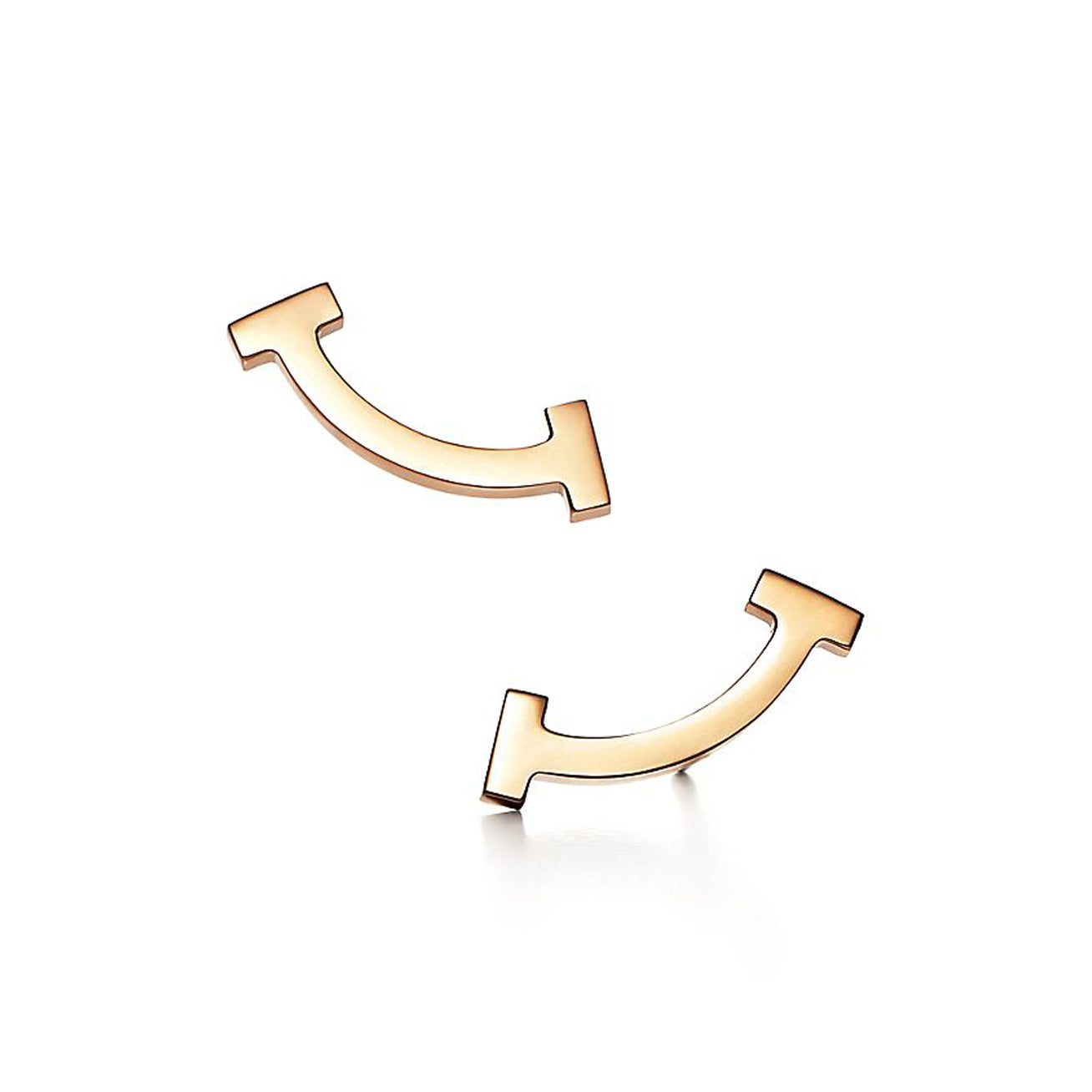 18K T Smile Yellow Gold Earrings