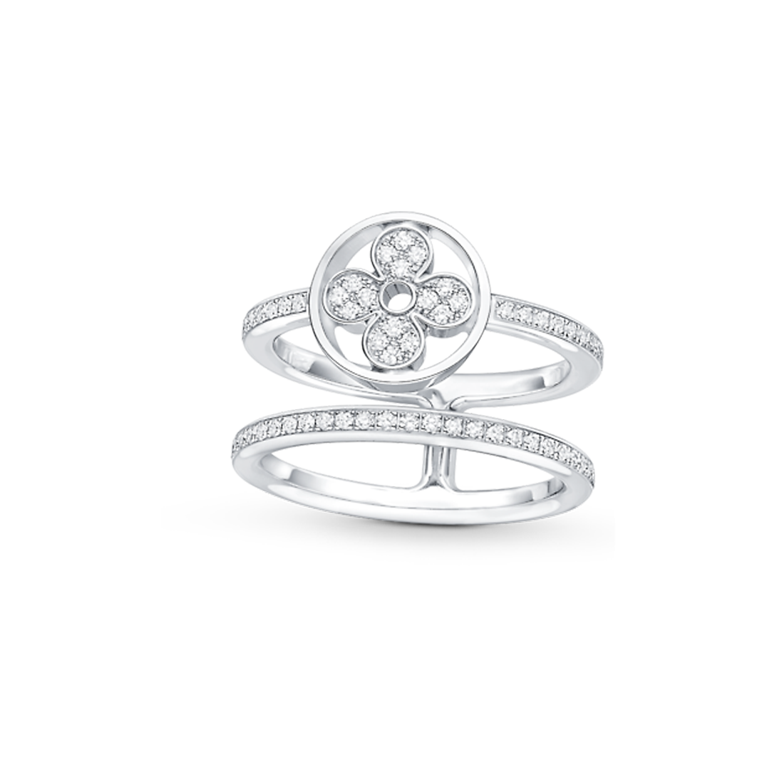 18K Louis Idylle Blossom Two-Row Ring