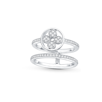 Bague à deux rangs Louis Idylle Blossom 18 carats