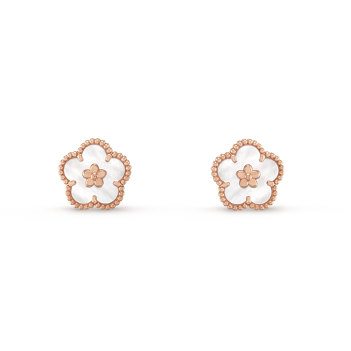 18k Van Cleef & Arpels Lucky Spring Plum Blossom Earrings