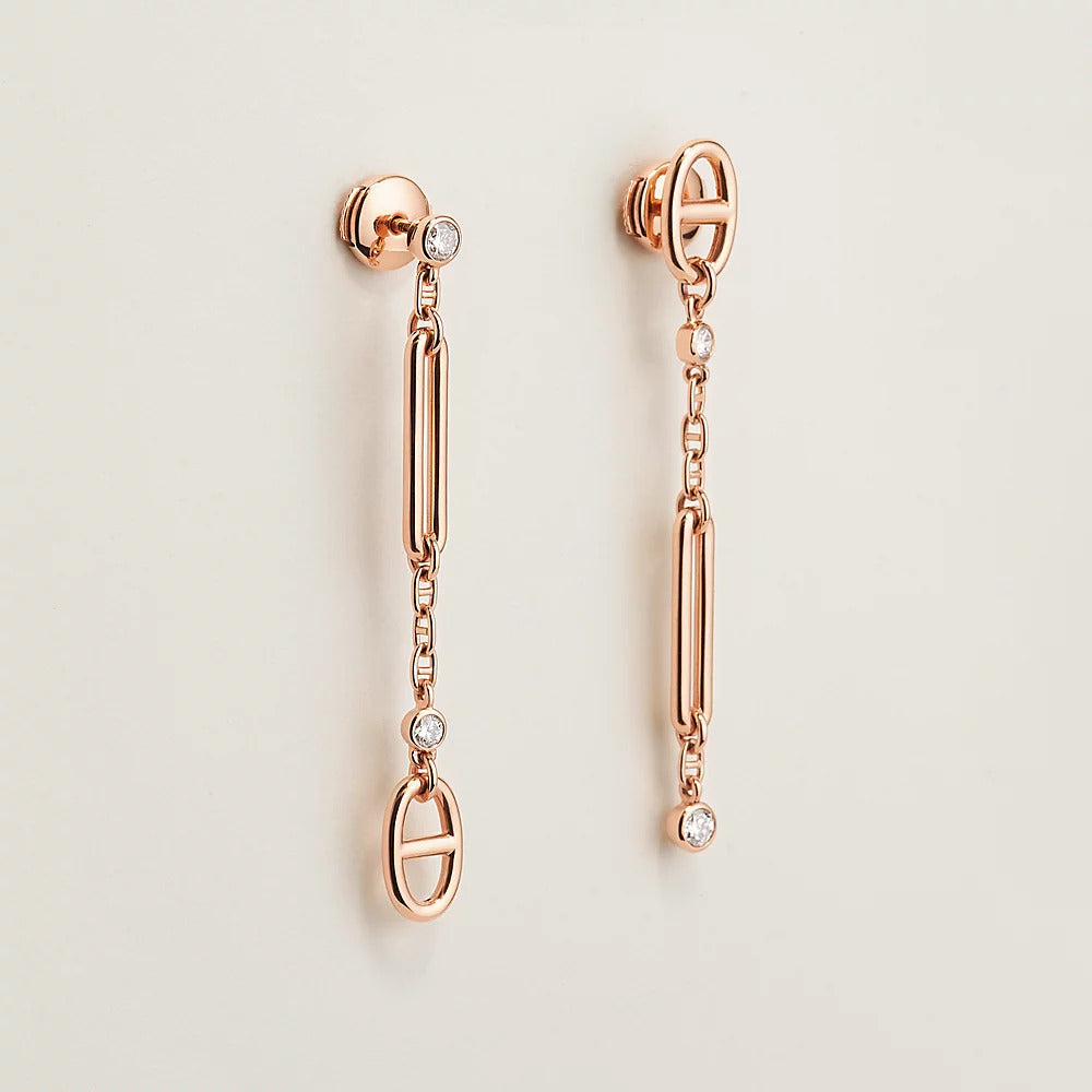 18k Hermes Chaine D'ancre Chaos Earrings