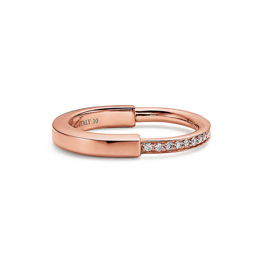 18K T Lock Diamonds Rose Gold Ring