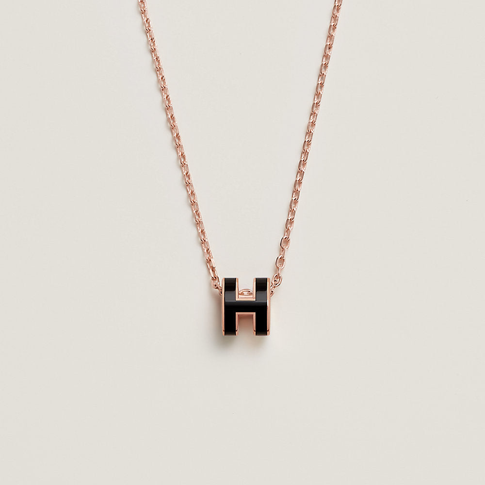 18K Mini Pop H Black Necklace