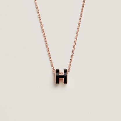 18K Mini Pop H Black Necklace