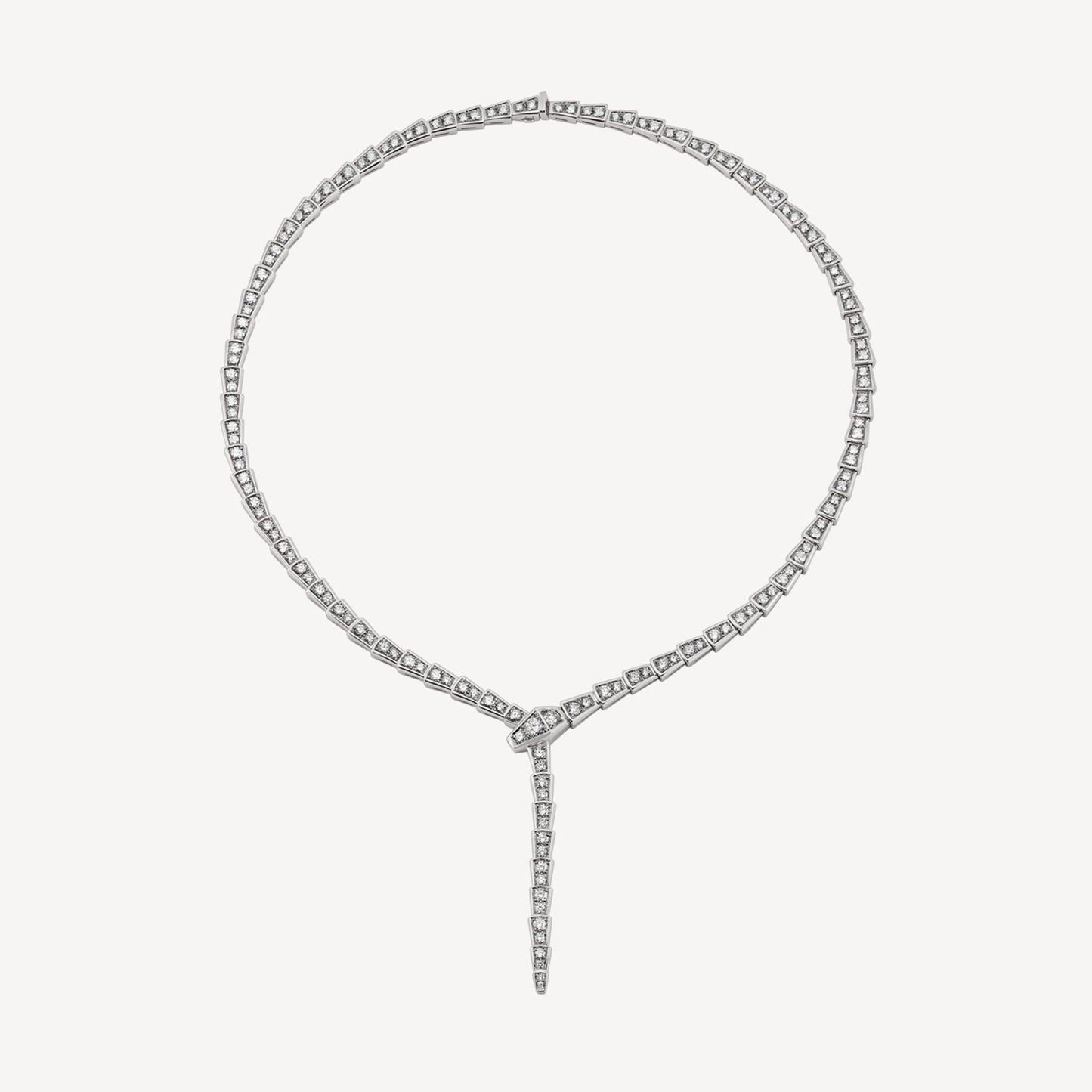 18K BV Serpenti Viper Full Pavé Diamonds Necklace