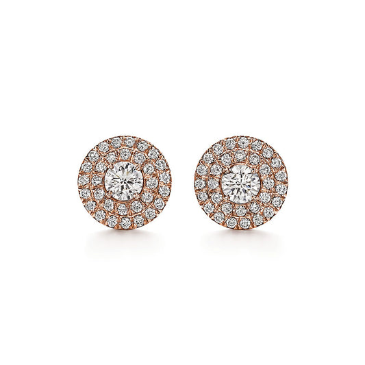 Boucles d'oreilles en or rose et diamants T Soleste 18 carats