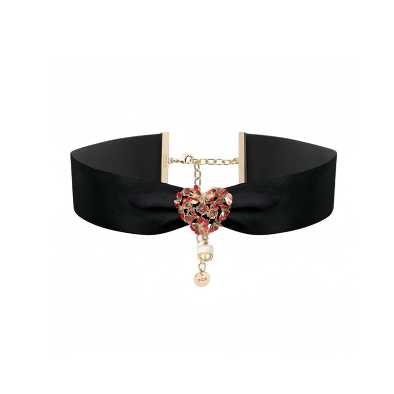 CD 30 Montaigne Red Crystals Choker Necklace