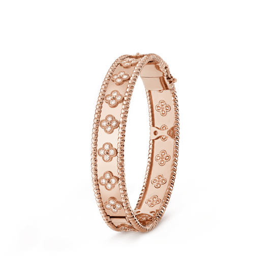 18K Rose Gold Perlée Clovers Bracelet