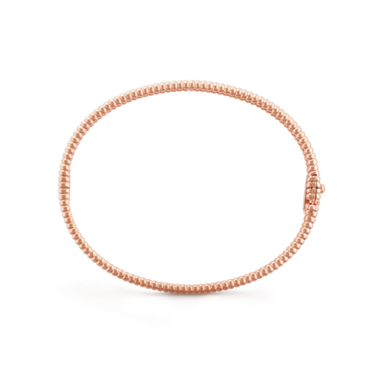 18K Rose Gold Perlée Diamonds One Row Bracelet