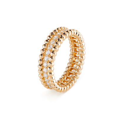 18K Yellow Gold Van Cleef & Arpels Perlée Diamonds Ring