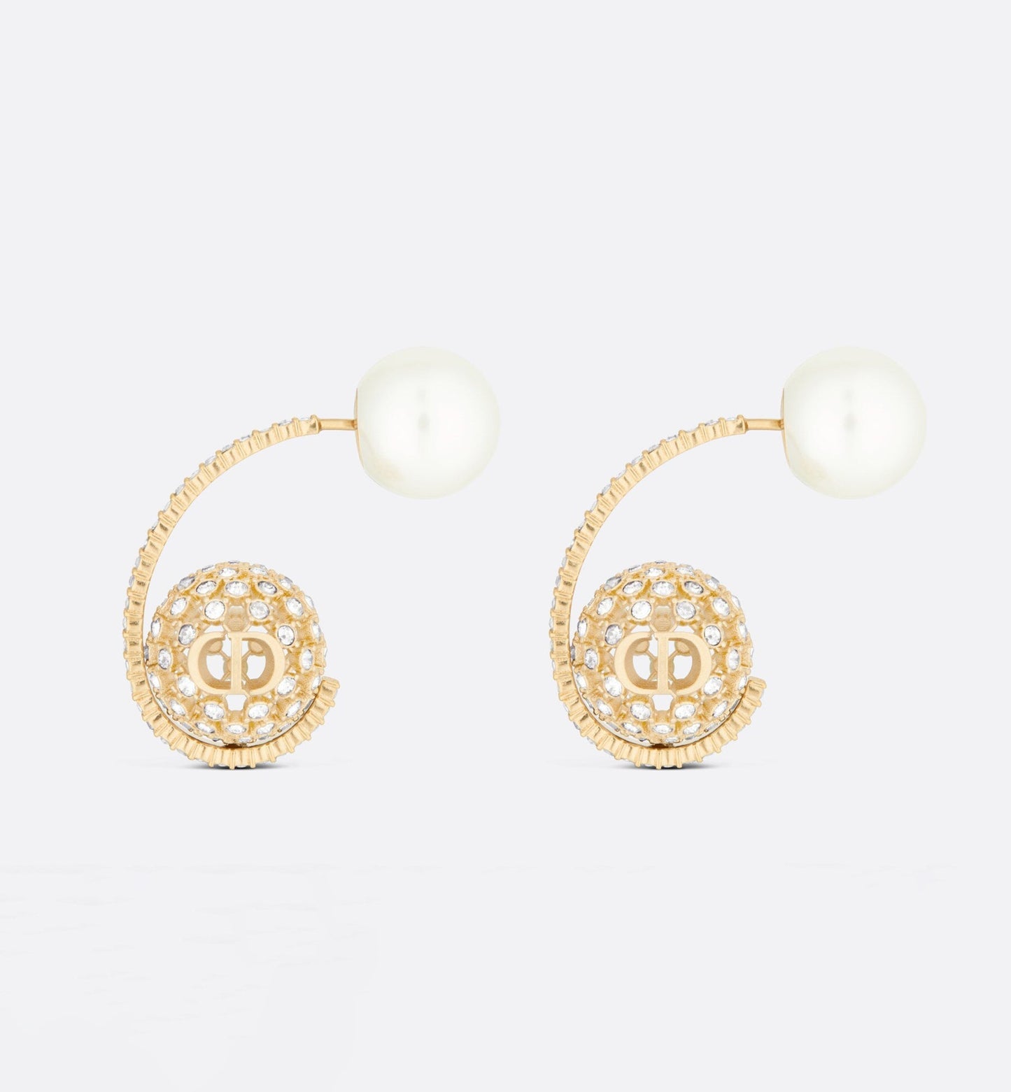 18K Dior Tribales White Resin Pearls Earrings