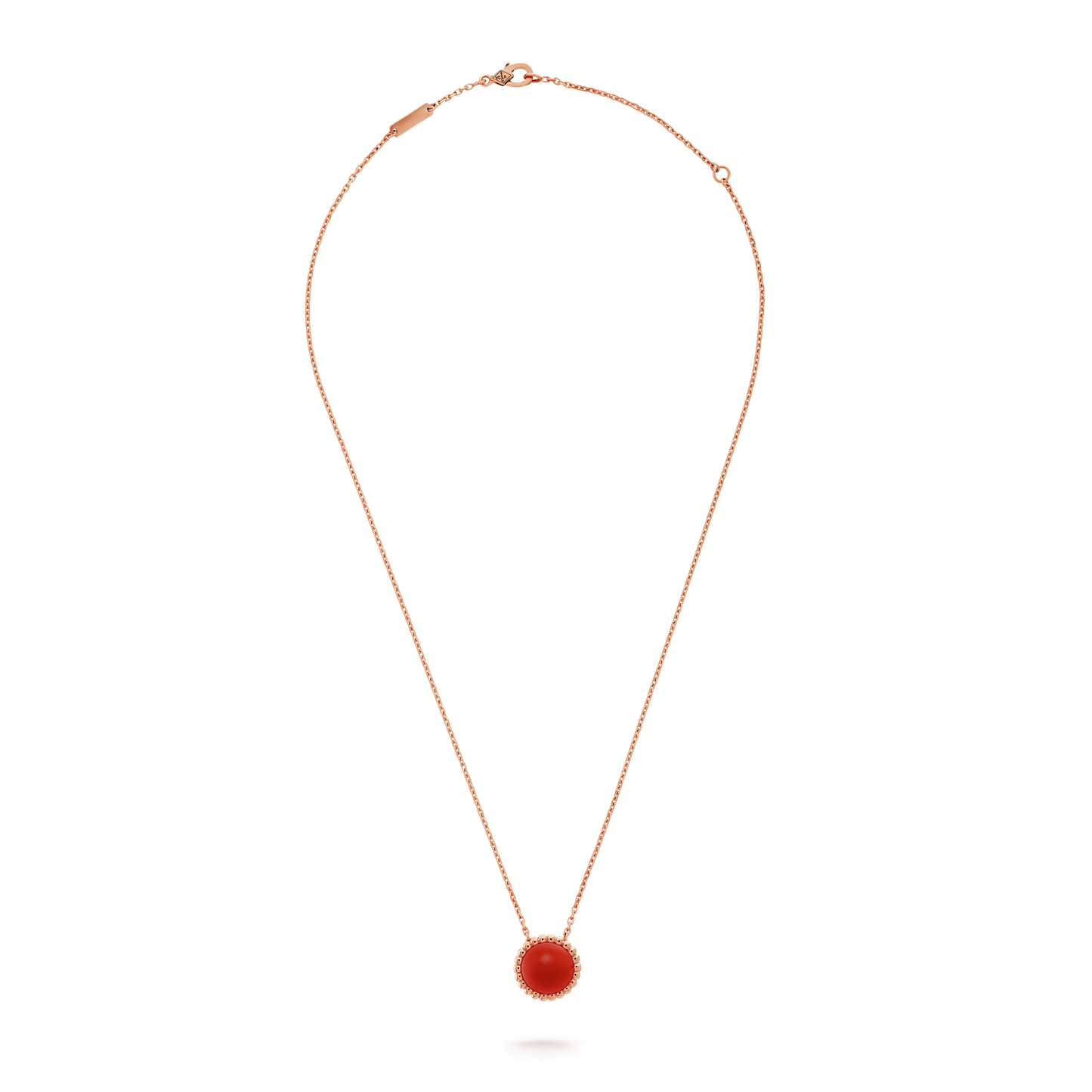 18K Perlée couleurs Carnelian Necklace