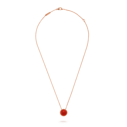 18K Perlée couleurs Carnelian Necklace