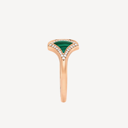 Bague malachite de rêve des divas 18 carats