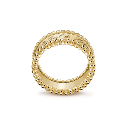 18K Yellow Gold Perlée Signature Ring