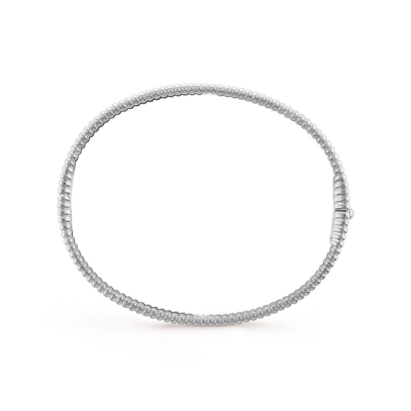 18K White Gold Perlée Signature Bracelet