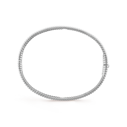 18K White Gold Perlée Signature Bracelet