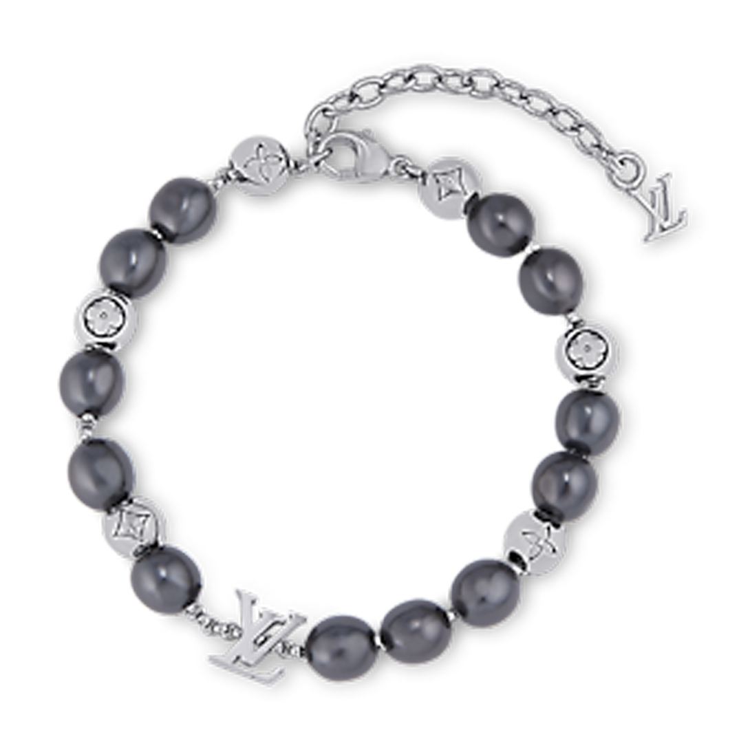 Bracelet de perles monogramme Louis 18 carats