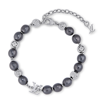 Bracelet de perles monogramme Louis 18 carats