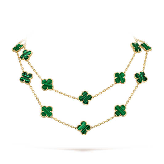 18K Van Cleef & Arpels Vintage Alhambra 20 Motifs Long Necklace