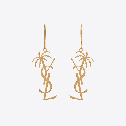 18K Saint Monogram Palmier Statement Earrings