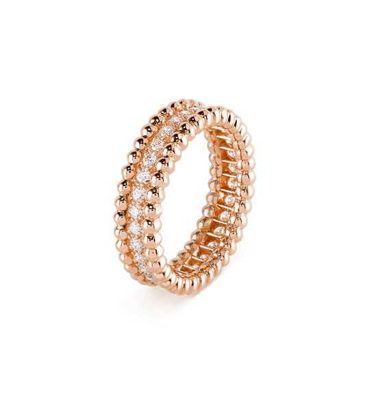 18K Rose Gold Perlée Diamonds Ring