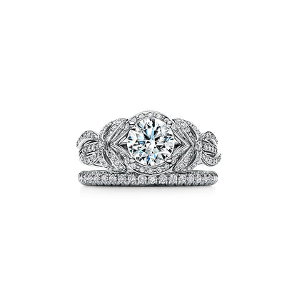 18K T Bow Ribbon Engagement Ring