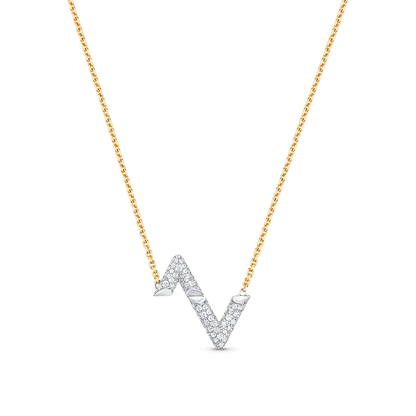 18K Louis Volt Upside Down Pendant Necklace