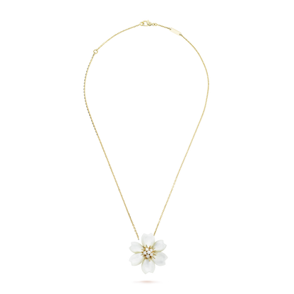 18K Van Cleef & Arpels Rose De Noël Clip Pendant Necklace
