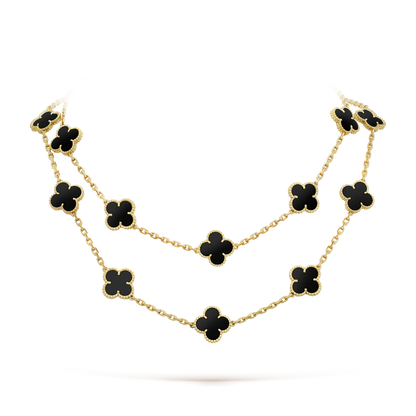 18K Van Cleef & Arpels Vintage Alhambra 20 Motifs Long Necklace