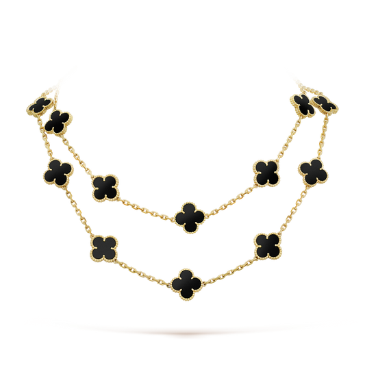 18K Van Cleef & Arpels Vintage Alhambra 20 Motifs Long Necklace