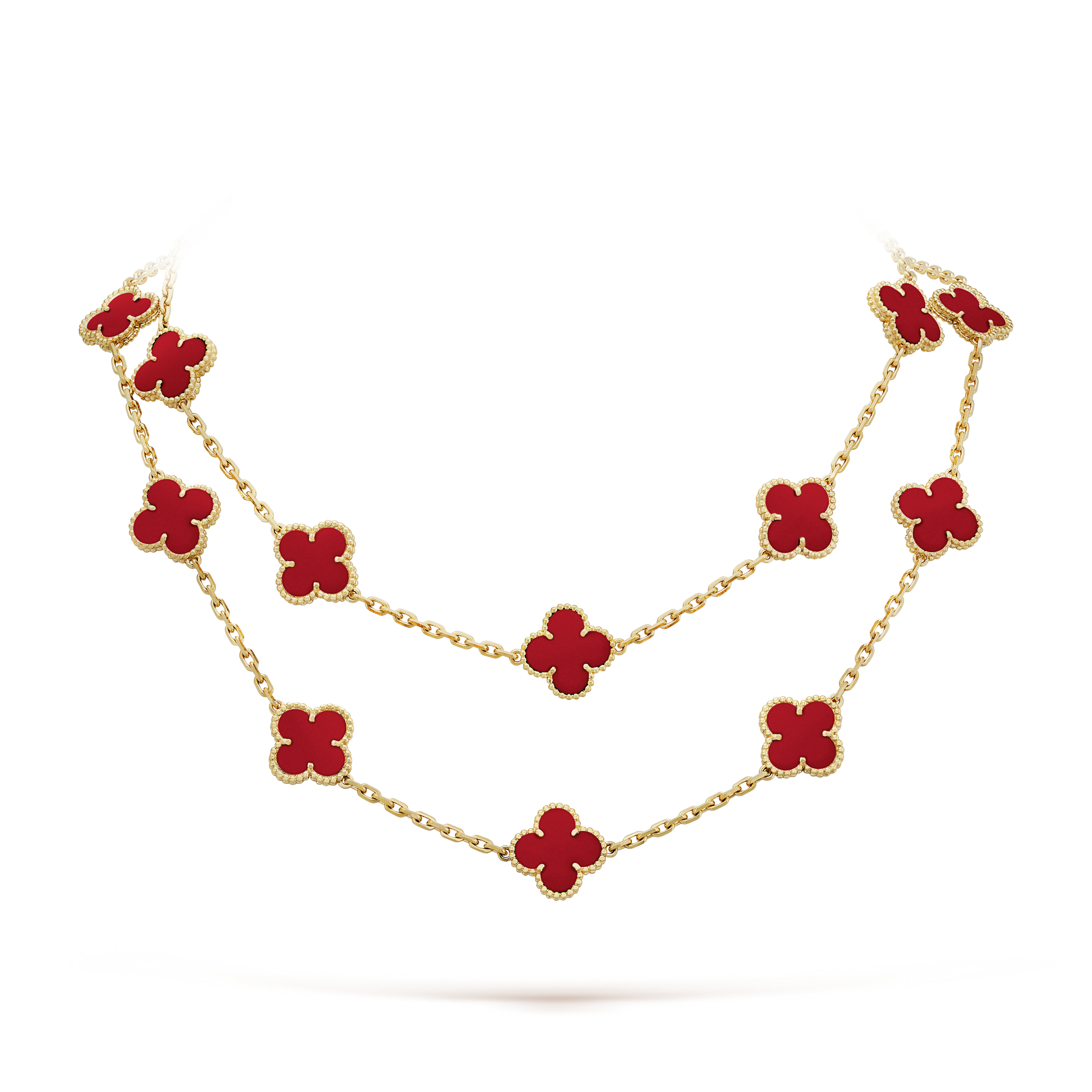 18K Van Cleef & Arpels Vintage Alhambra 20 Motifs Long Necklace