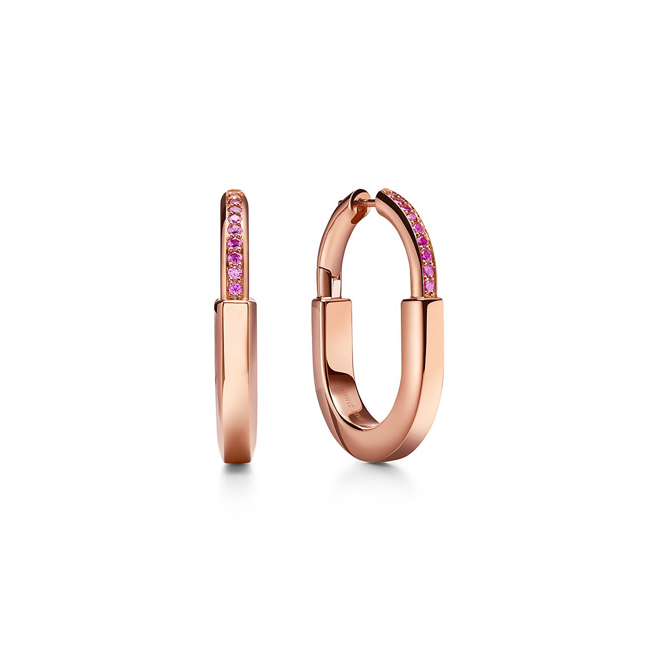 18K T Lock ROSÉ Edition Medium Earrings