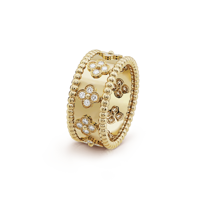 18K Van Cleef & Arpels Perlée Clovers Ring