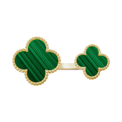 18K Magic Alhambra Malachite Clover Ring