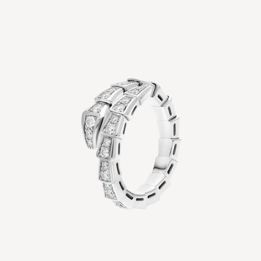 18K BV Serpenti Viper Pave Diamond Ring