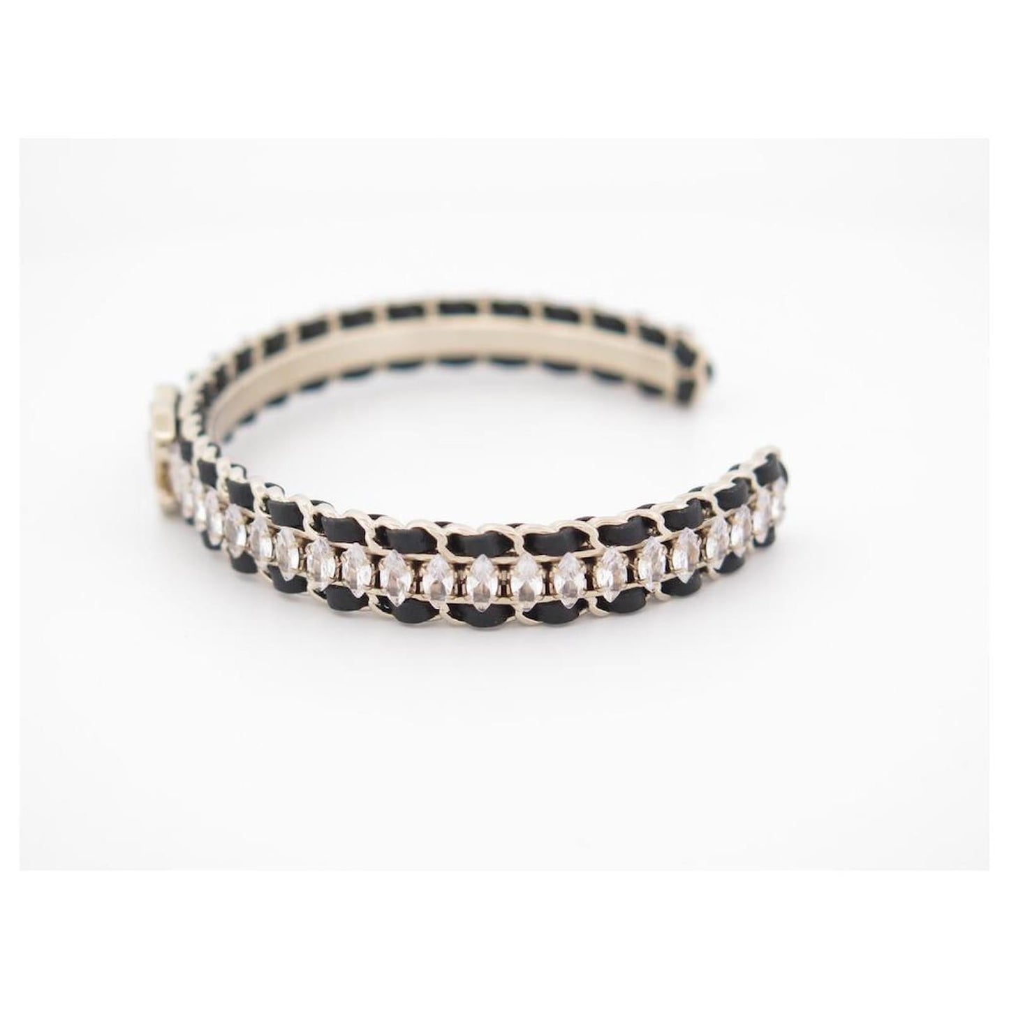 18K CC Cuff Strass Open Bracelet