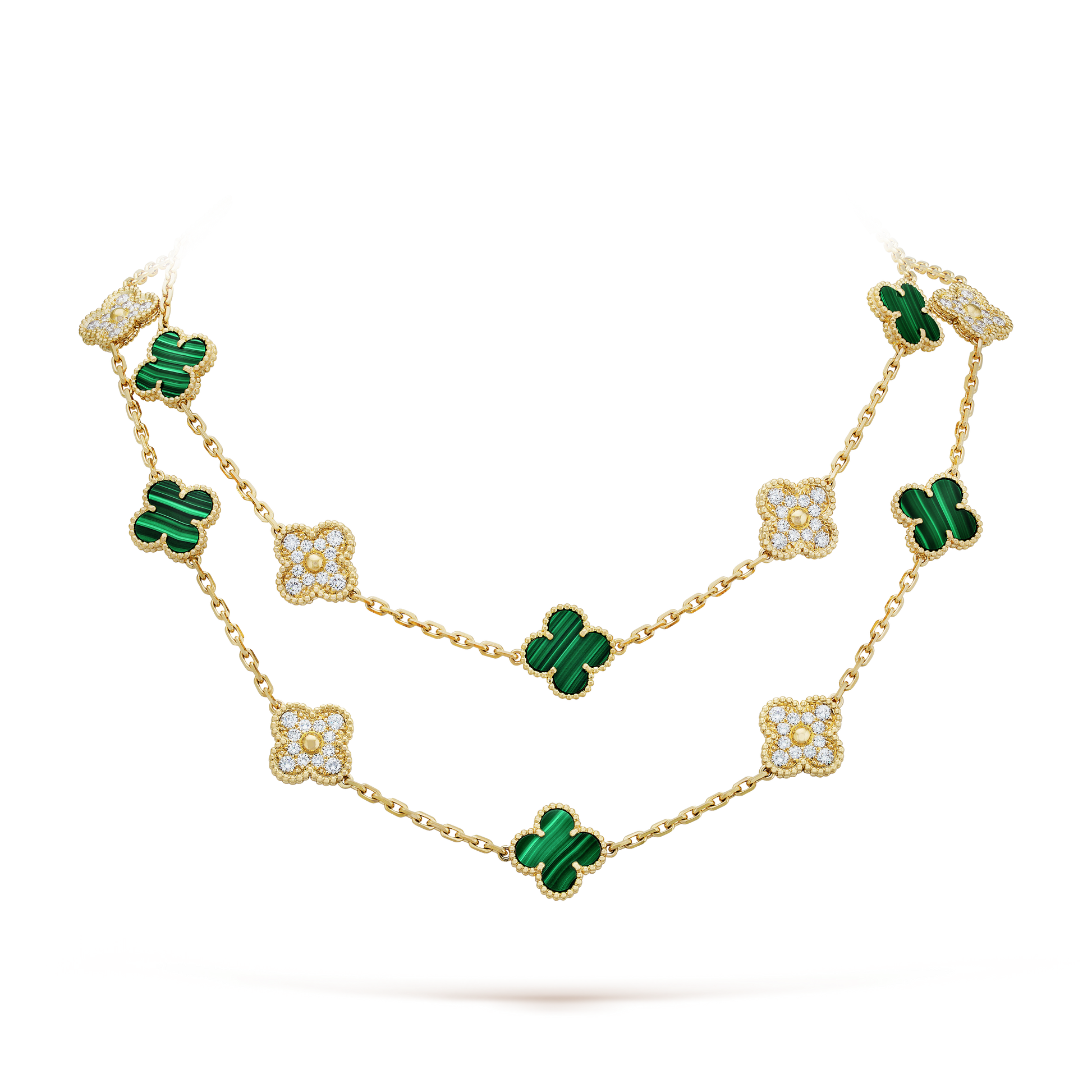 18K Van Cleef & Arpels Vintage Alhambra 20 Motifs Long Necklace