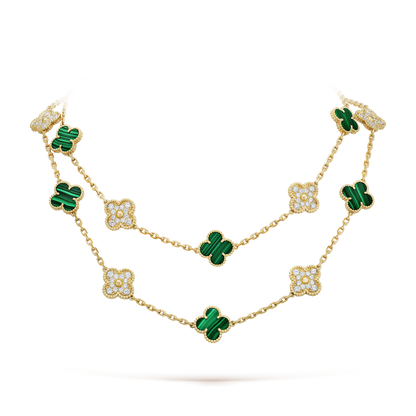 18K Van Cleef & Arpels Vintage Alhambra 20 Motifs Long Necklace