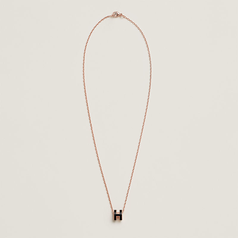 18K Mini Pop H Black Necklace