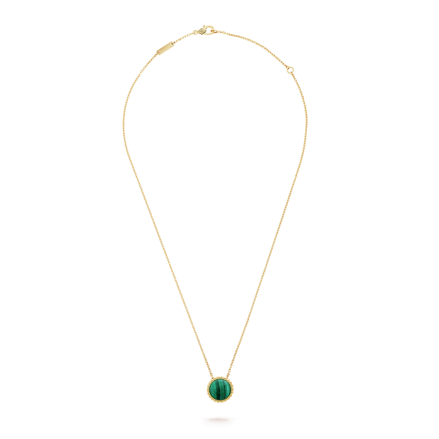 18K Perlée couleurs Malachite Necklace