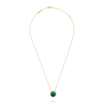 18K Perlée couleurs Malachite Necklace