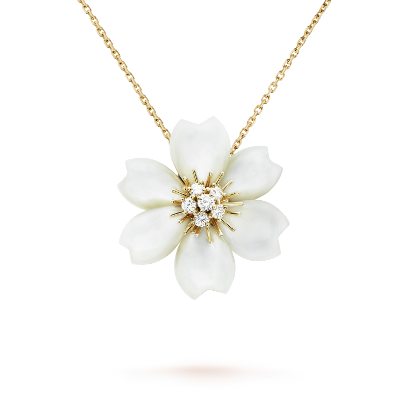 18K Van Cleef & Arpels Rose de Noël Necklace