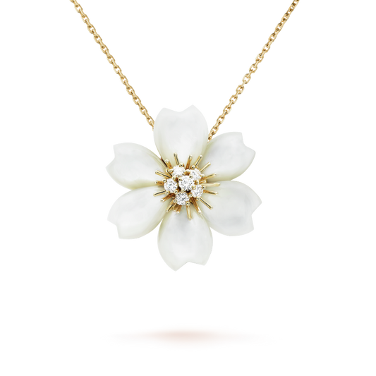 18K Van Cleef & Arpels Rose de Noël Necklace