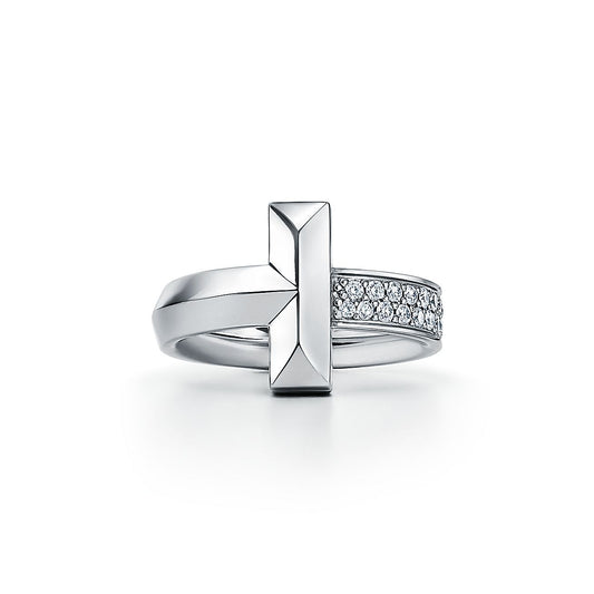 18K T Narrow Pavé Ring