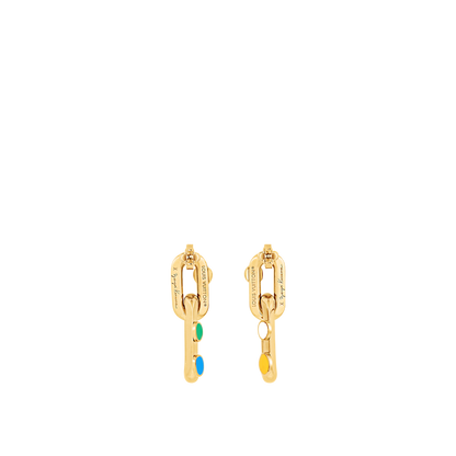18k Louis x YK LV Edge Painted Dots Earrings